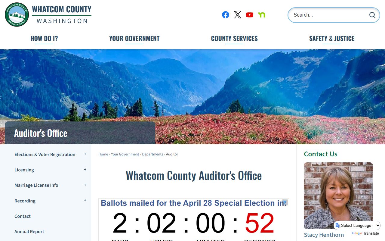 Whatcom County Auditor's Office in Bellingham marriage records