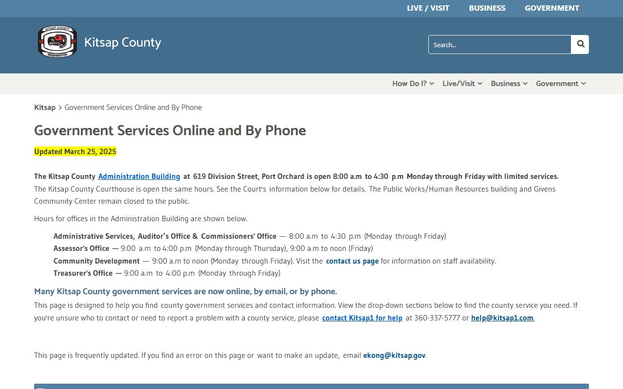 Kitsap County online services for marriage licenses and public records