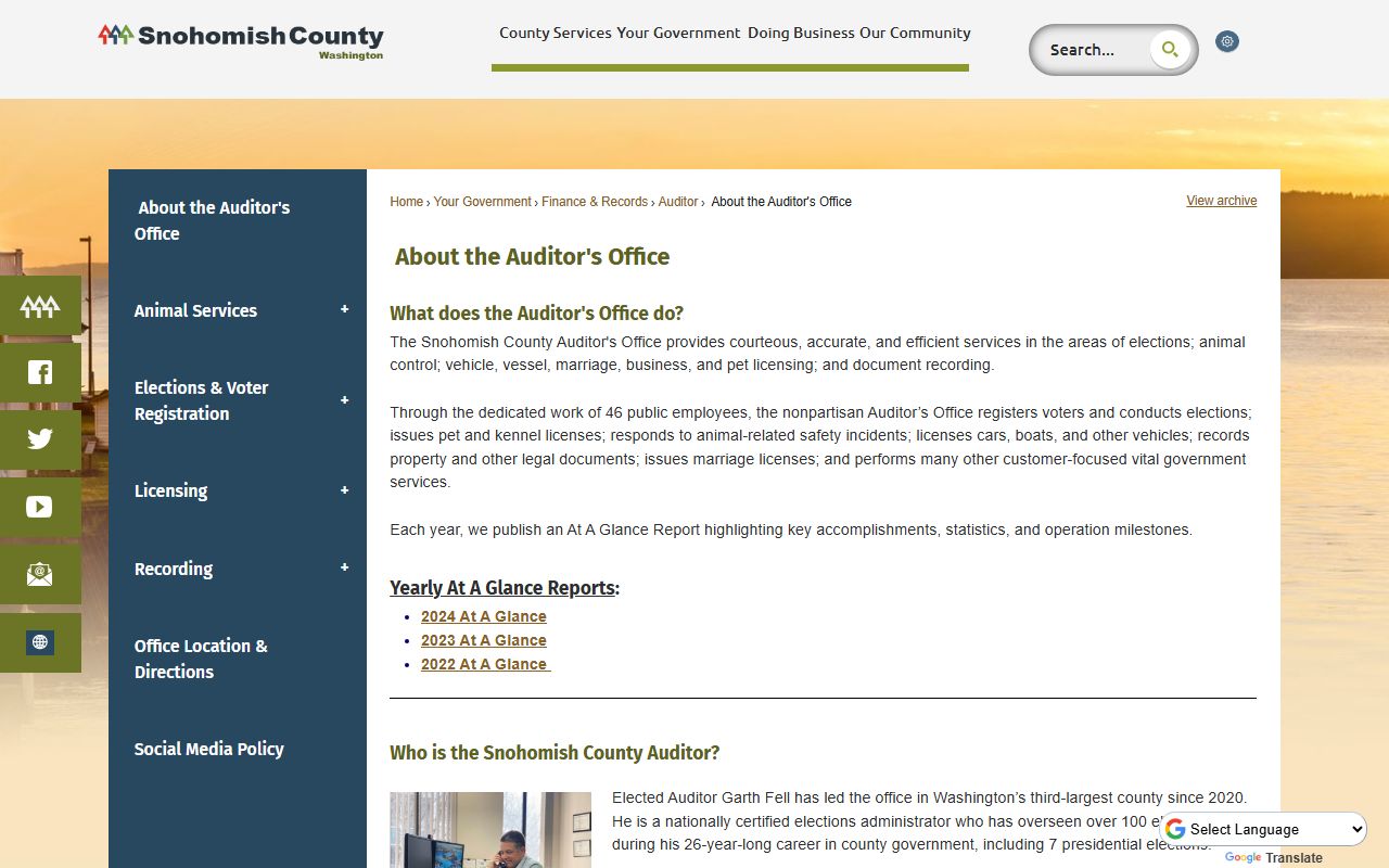 Snohomish County Auditor office in Everett for marriage licenses and records